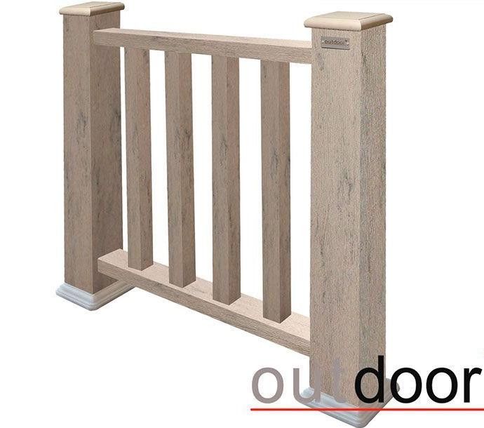 Ограждение из ДПК Outdoor Классик 3D STORM в сером миксе купить в Сочи