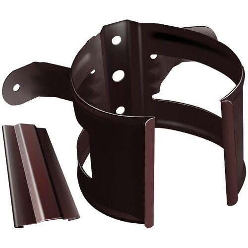 Металлический хомут для трубы на деревянную основу, Grand Line, Шоколадный цвет. купить в Сочи