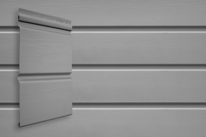 Виниловый сайдинг Grand Line Двойной брус Серый купить в Сочи