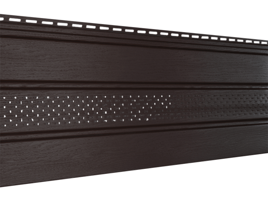 Классический софит Ю-пласт, Коричневый (с частичной перфорацией) купить в Сочи