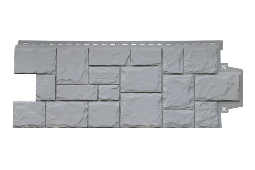 Фасадные панели Grand Line, Крупный камень Classic, Серый купить в Сочи