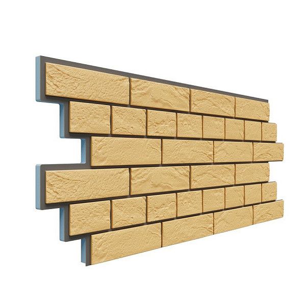 Фасадная термопанель Доломит Венецианский кирпич 20мм, Желтый купить в Сочи