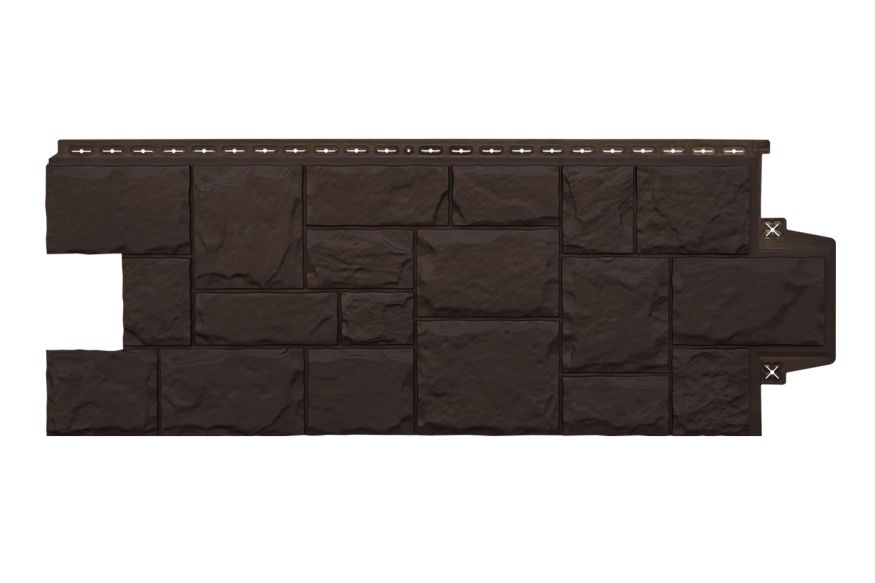 Фасадные панели Grand Line, Крупный камень Classic, Шоколадный купить в Сочи