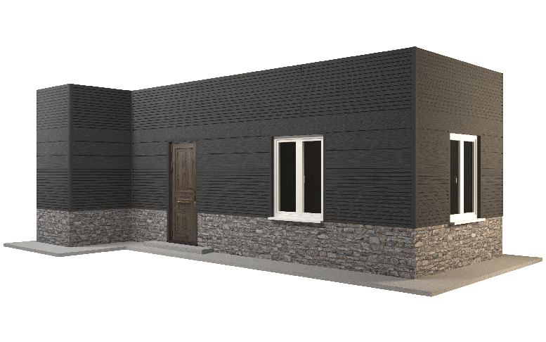 Фасадная панель GRINDERDECO, ДПК, двухсторонняя, цвет Серый базальт купить в Сочи