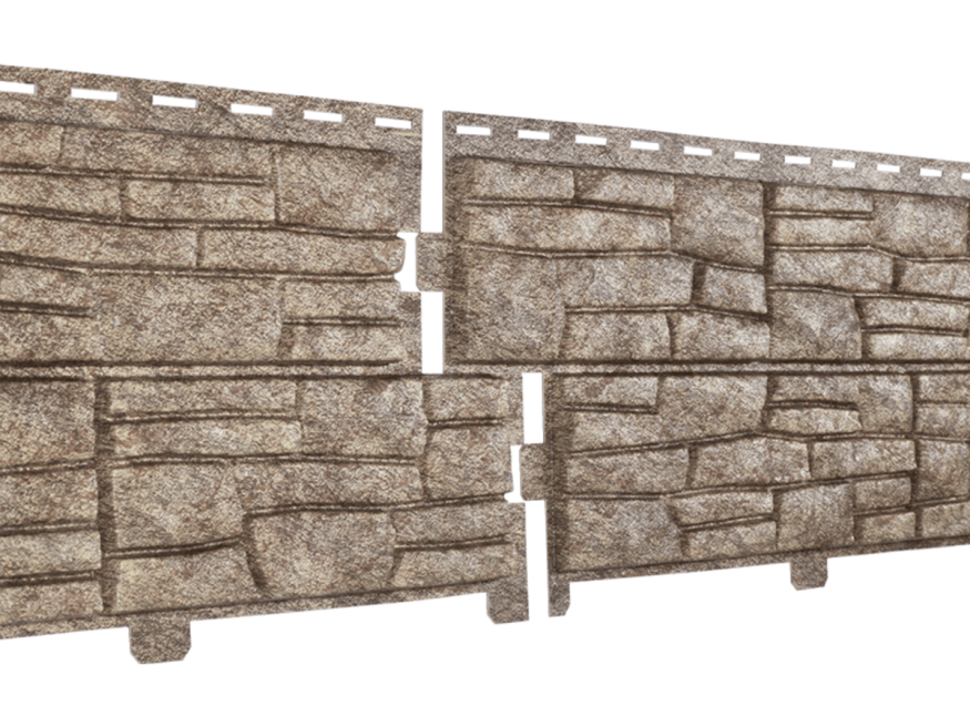 Фасадная панель Ю-пласт Стоун Хаус Сланец, Бурый купить в Сочи