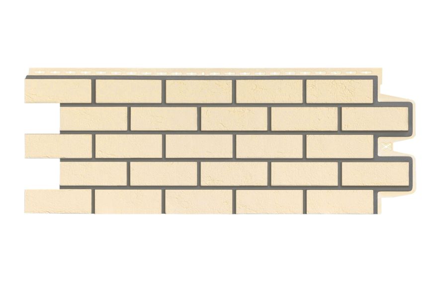 Фасадная панель Grand Line, Состаренный кирпич Design, Бежевый, шов RAL 7006 купить в Сочи