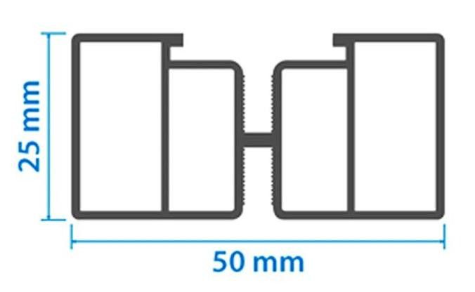 Алюминиевая несущая лага KRONEX 50x25x3000 мм купить в Сочи