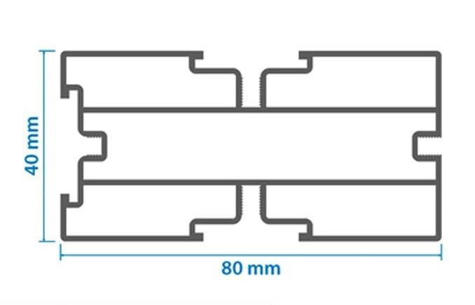 Алюминиевая лага KRONEX 80x40x3000 мм конструктивная купить в Сочи