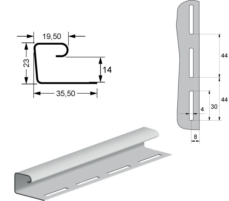 J-Профиль Grand Line Графитовый купить в Сочи