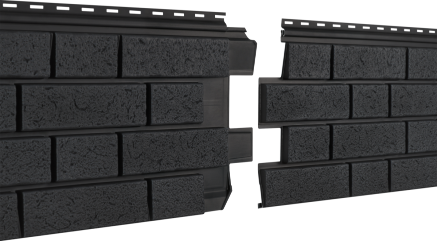 Фасадная панель Ю-пласт Стоун Хаус S-Lock Клинкер Нордик, Графитовый купить в Сочи