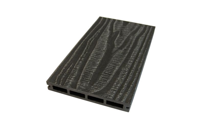 Террасная доска пустотелая ДПК NanoWood Nature 3D (20мм) Графит купить в Сочи
