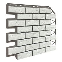 Фасадная панель FineBer, Баварский кирпич, Белый цвет.