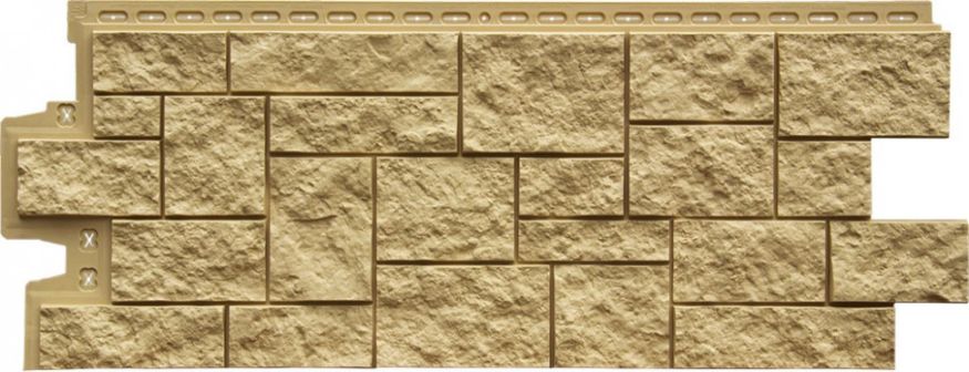 Фасадная панель Grand Line, Дикий камень Classic, Песочный купить в Сочи
