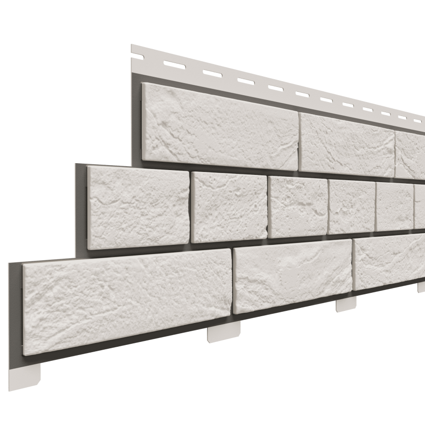 Фасадная панель Доломит, Кирпич Славянка, Белый цвет, прокрашенный. купить в Сочи