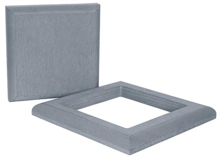 Комплект крышка и юбка ДПК для столба Polivan DENPASAR серого цвета купить в Сочи