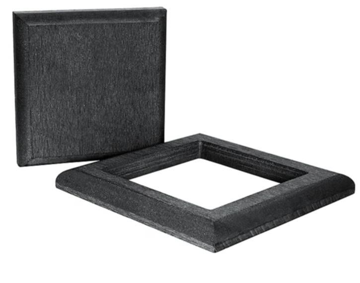 Комплект крышки и юбки из ДПК для столба Polivan DENPASAR черного цвета. купить в Сочи