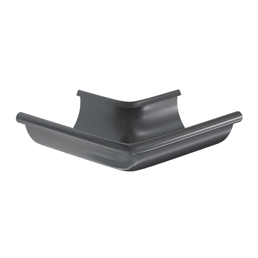 Угол желоба наружный Aquasystem, PU MATT, RAL 7024 Тёмно-серый 125/90 купить в Сочи