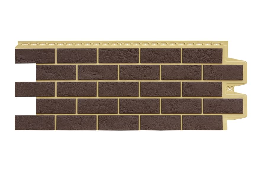 Фасадная панель Grand Line, Состаренный кирпич Design Plus, Каштан (Песочный шов) купить в Сочи