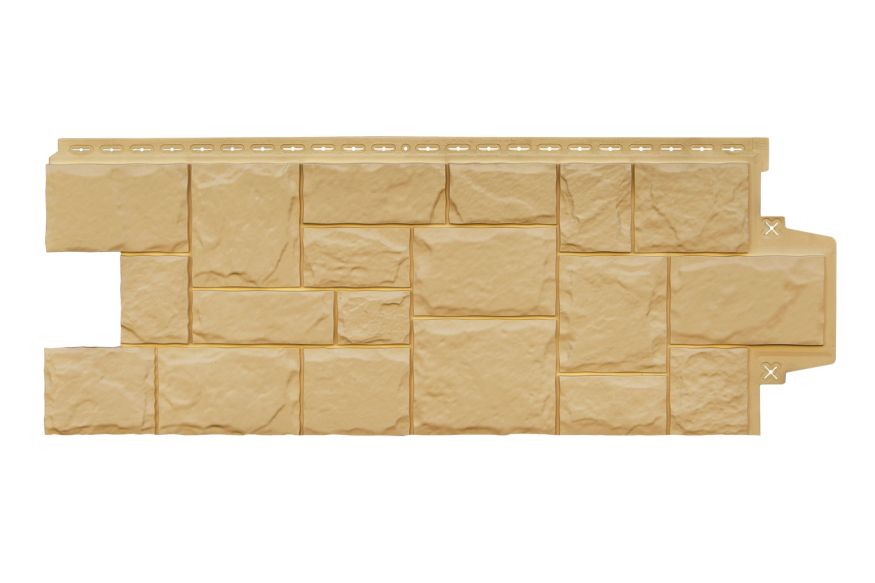 Фасадные панели Grand Line, Крупный камень Classic, Песочный купить в Сочи