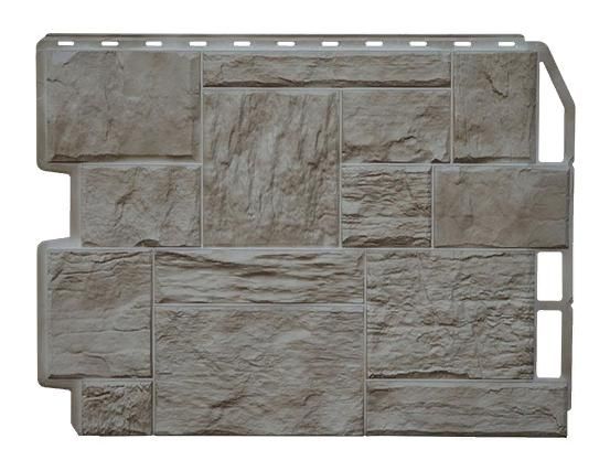 Фасадная панель Фасайдинг Дачный Туф 3D Светло-бежевого цвета купить в Сочи