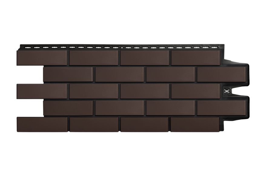 Фасадные панели Grand Line, Клинкерный кирпич Design, Шоколадный, шов RAL 9005  купить в Сочи