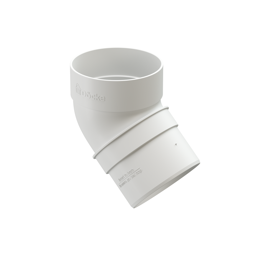 Колено водостока 45˚ Docke Standard, белое купить в Сочи