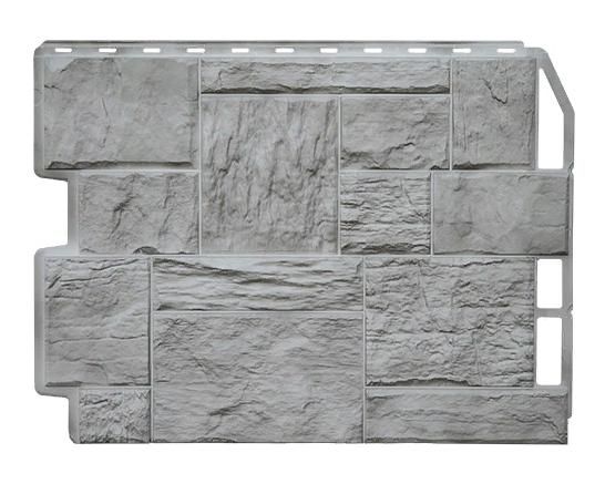 Фасадная панель Фасайдинг Дачный Туф 3D Светло-серый цвет купить в Сочи