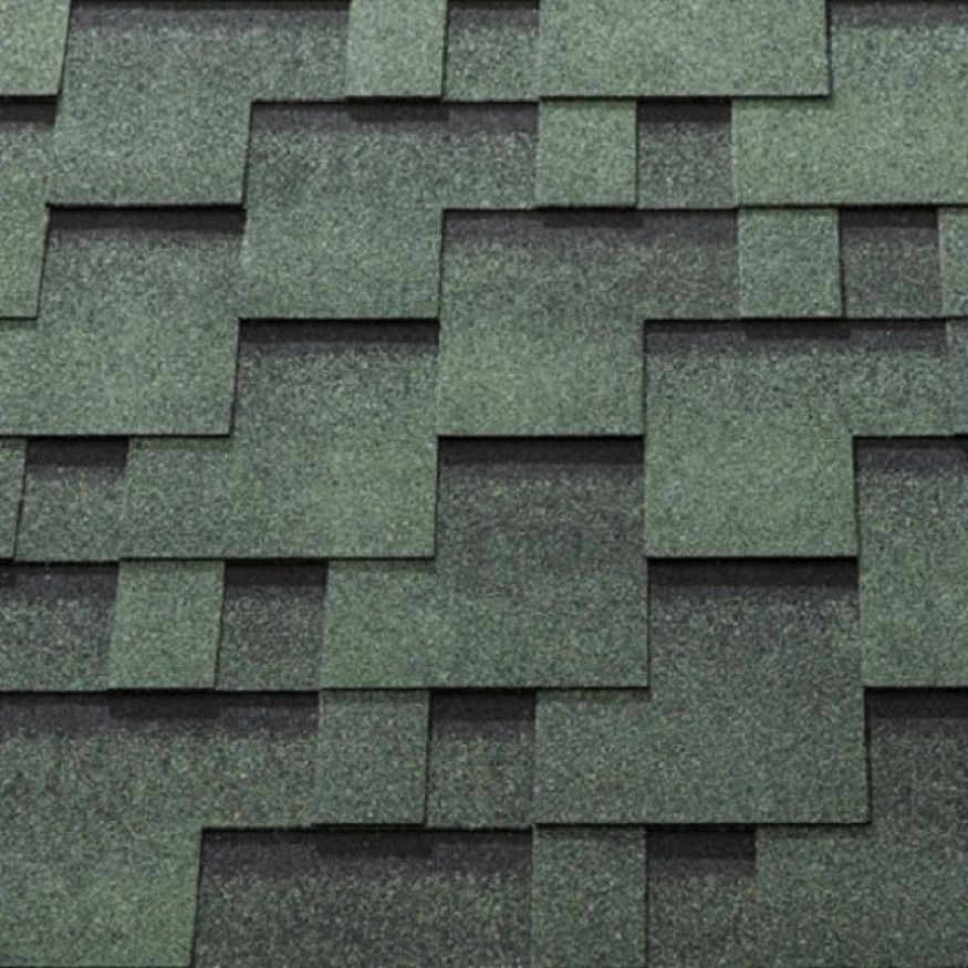 Гибкая черепица KATEPAL ROCKY цвет зелёный-тайга. купить в Сочи