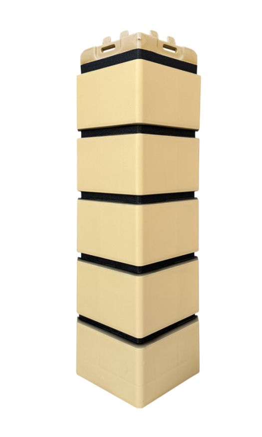 Угол наружный Grand Line, Клинкерный кирпич Design, Песочный, шов RAL 9005  купить в Сочи