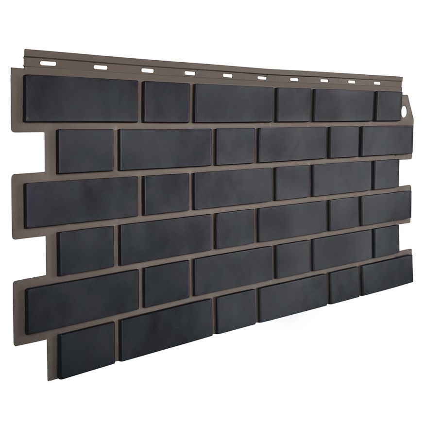 Фасадная панель FineBer, Кирпич облицовочный 3D, Мокрый асфальт купить в Сочи