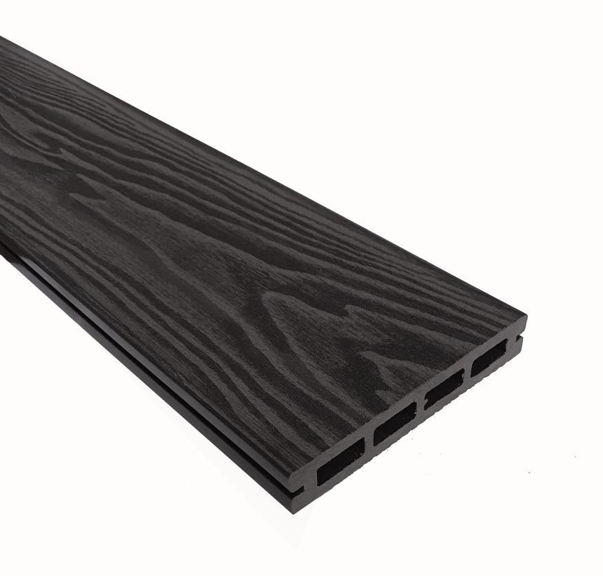 Террасная доска ДПК Terrapol Смарт 3D (пустотелая с пазом) Черное дерево купить в Сочи