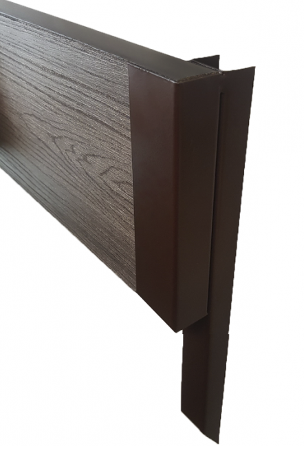 Металлический угловой элемент для ДПК грядок 225мм Коричневый купить в Сочи