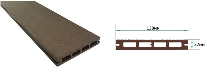 Террасная доска из ДПК Terrapol Смарт Пустотелая с пазом купить в Сочи