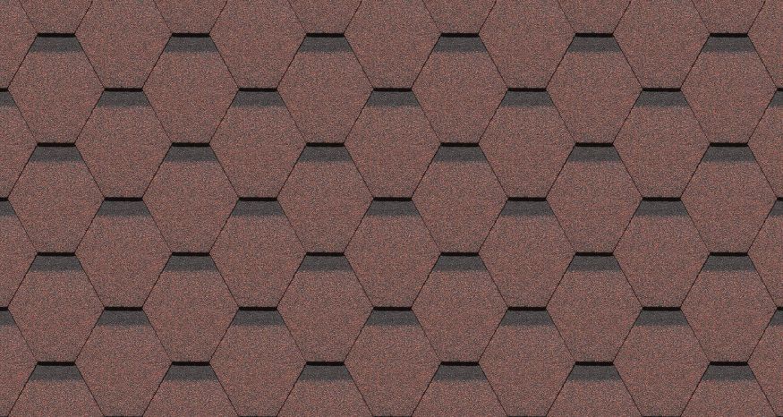 Гибкая черепица Docke Standard, Сота, Красный купить в Сочи