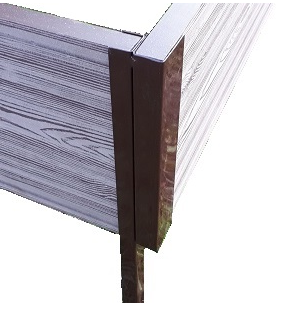 Металлический угловой элемент для ДПК грядок, 300мм, коричневый. купить в Сочи