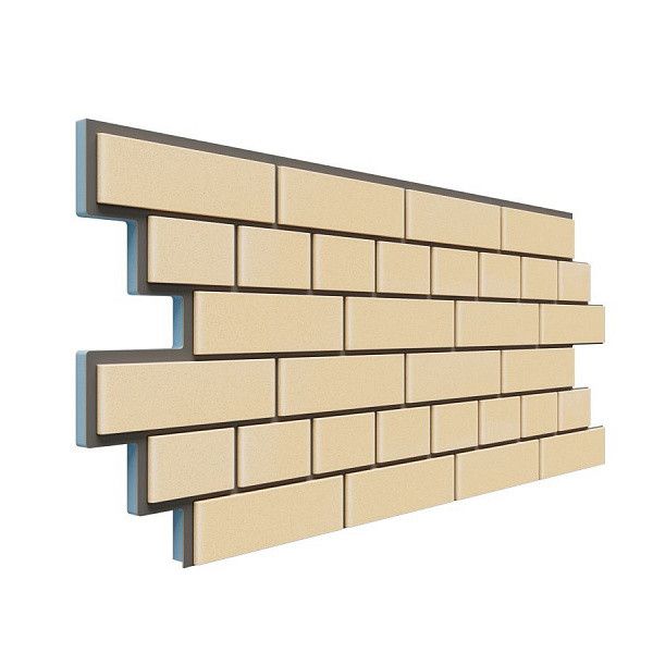 Фасадная термопанель Доломит Кирпич 20мм, Светло-жёлтый купить в Сочи