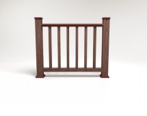 Ограждение из древесно-полимерного композита FG5 шоколадного цвета