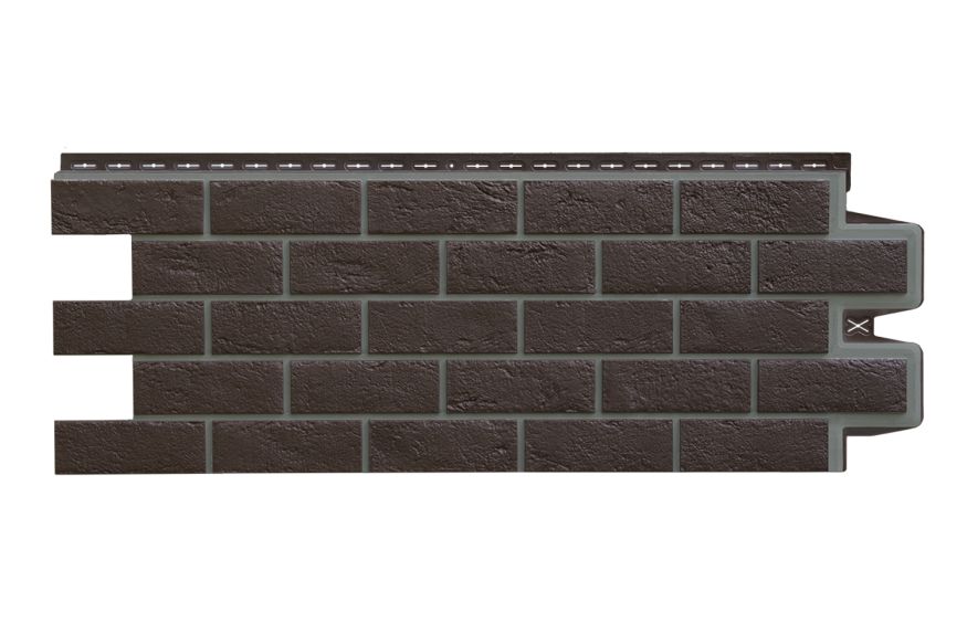 Фасадная панель Grand Line, Состаренный кирпич Design, Шоколадный, шов RAL 7006  купить в Сочи