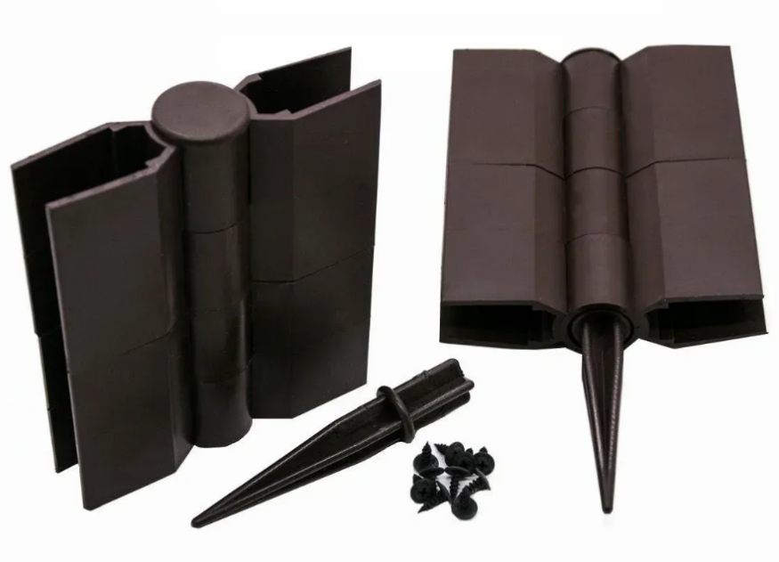 Поворотный угловой элемент из пластика для доски 150х25 мм из ДПК, угол поворота от 60° до 300°, коричневый Holzhof. купить в Сочи