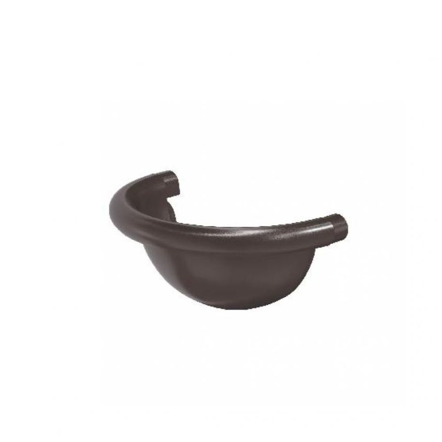 Полукруглая заглушка для желоба Aquasystem RR 32, тёмно-коричневая, 125/90 купить в Сочи