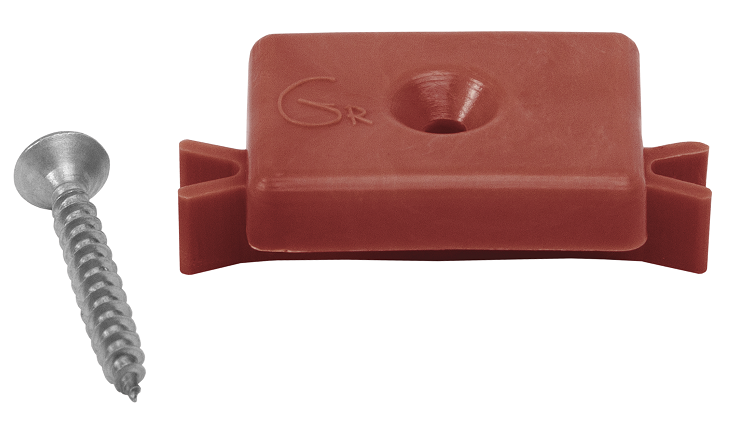 Пластиковая клипса с саморезом Grinder, монтаж шовный 5 мм, красная купить в Сочи