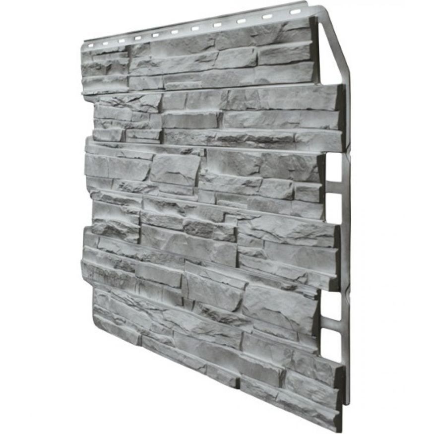 Фасадная панель Fineber, Скол 3D, Светло-серый цвет купить в Сочи