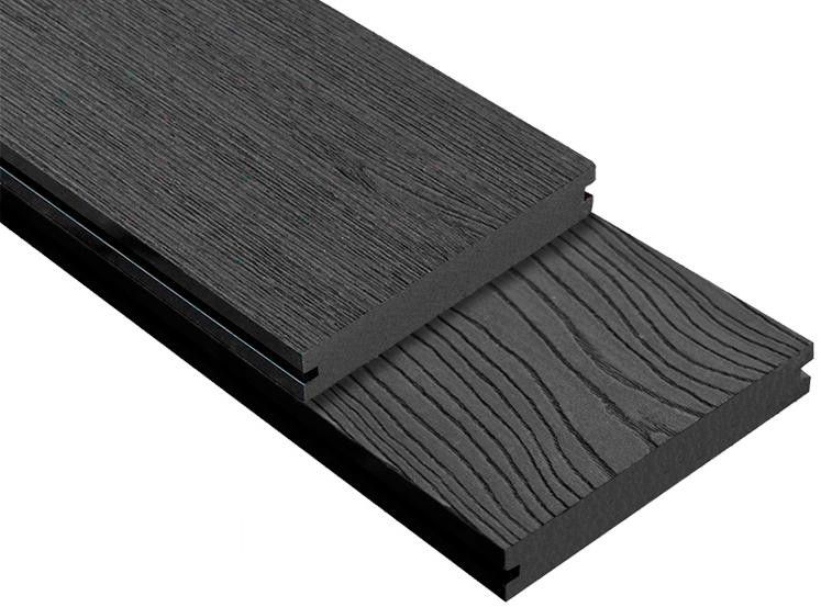 Террасная доска DPK Outdoor 3D полнотелая STORM/OCEAN BLACK черного цвета купить в Сочи