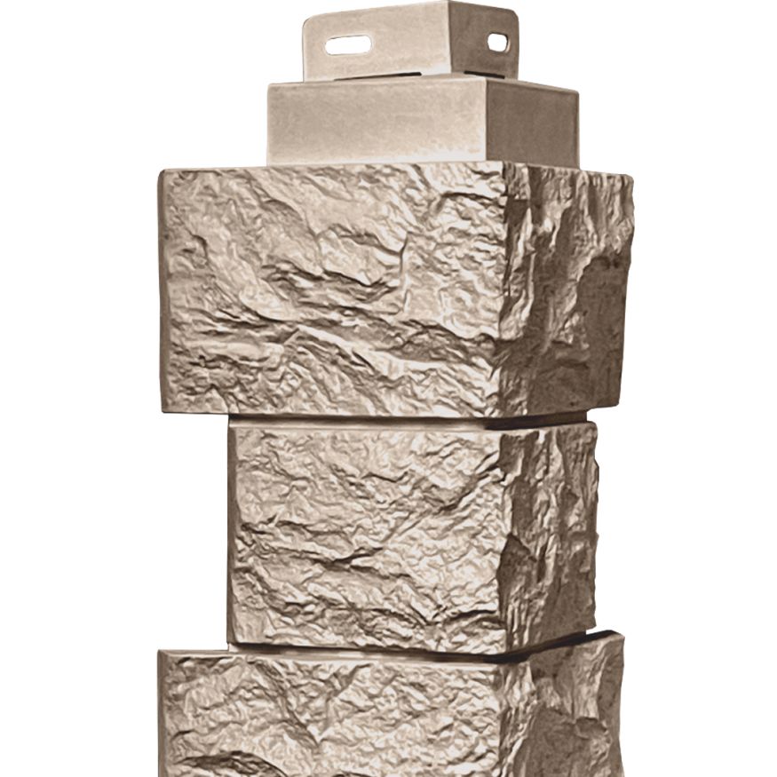 Наружный угол FineBer Дикий камень, Песочный купить в Сочи