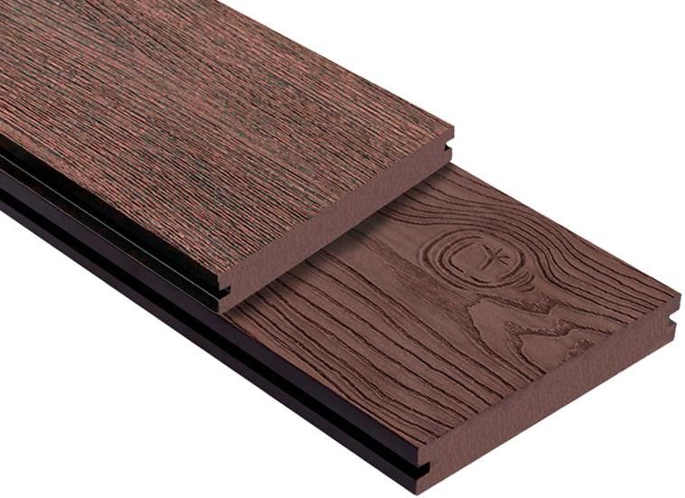 Террасная доска ДПК Outdoor 3D сплошная STORM/OCEAN BROWN коричневая смешанная купить в Сочи