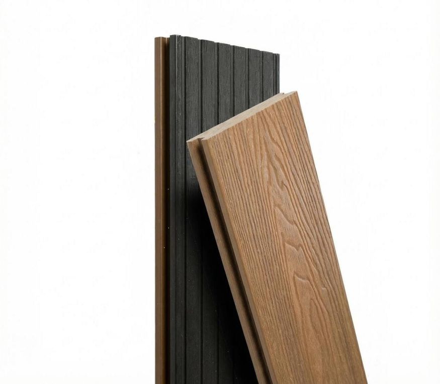 Террасная доска Экодекинг Скай коэкструзия полнотелая, Тик купить в Сочи