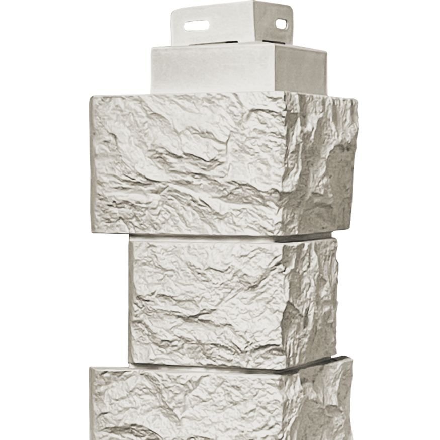 Наружный угол FineBer Дикий камень, Жемчужный купить в Сочи