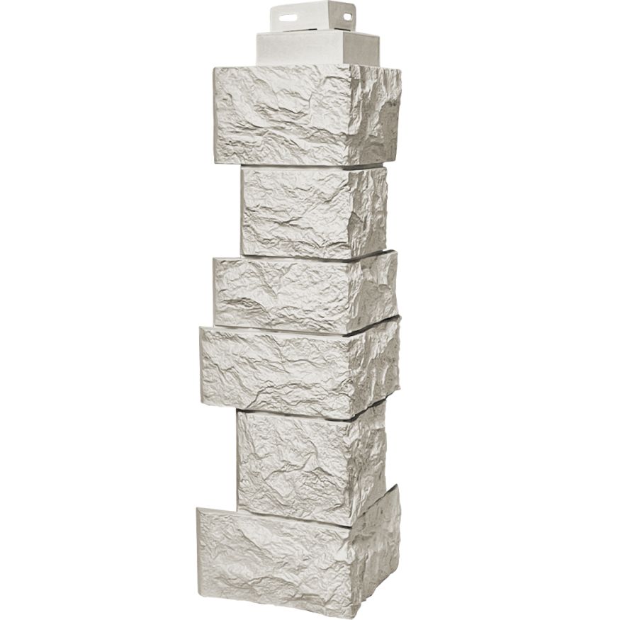 Наружный угол FineBer Дикий камень, Жемчужный купить в Сочи