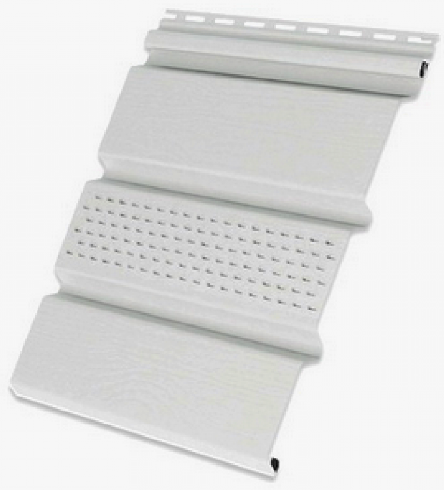 Софит белого цвета с центральными отверстиями. купить в Сочи