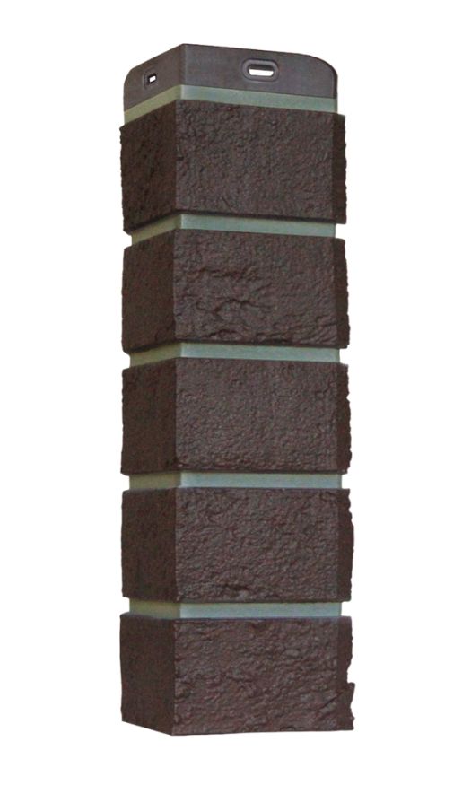 Угол наружный Grand Line, Состаренный кирпич Design, Шоколадный, шов RAL 7006  купить в Сочи